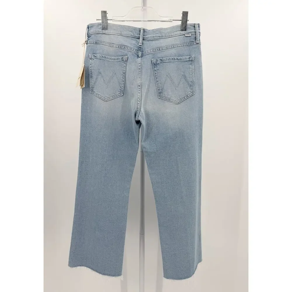MOTHER Jeans Kick It Ankle Fray Light Blue Wash Straight Leg Ankle Denim NWT 31 - Picture 5 of 13
